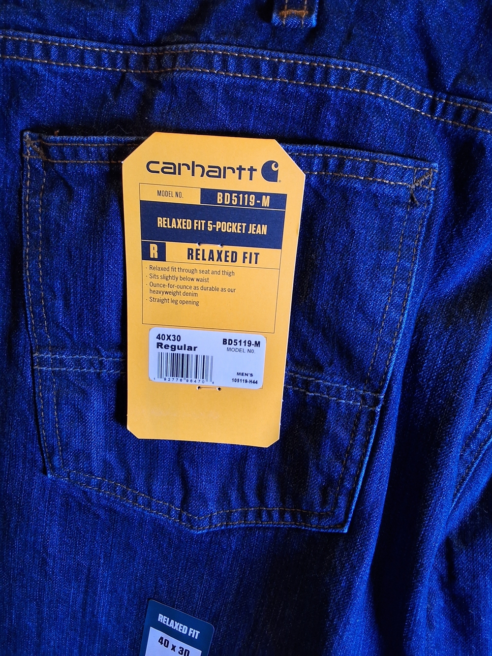 Carhartt Relaxed Fit Men’s Jeans - Deep Indigo Blue